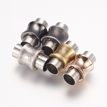 304 Stainless Steel Magnetic Clasps with Glue-in Ends, Vase, Mixed Color, 16.5x10mm, Hole: 6mm
