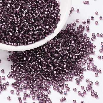 Cylinder Seed Beads, Silver Lined, Round Hole, Uniform Size, Blue Violet, 2x1.5mm, Hole: 0.8mm, about 888pcs/10g