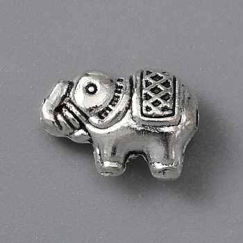 Alloy Beads, Elephant, Antique Silver, 8x12x5mm, Hole: 1.2mm