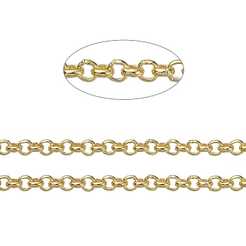 Brass Rolo Chains, Belcher Chains, Soldered, Long-Lasting Plated, with Spool, Cadmium Free & Nickel Free & Lead Free, Golden, 1.8x0.6mm, about 16.4 Feet(5m)/roll