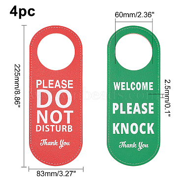 PU Leather Please Do Not Disturb Double Sided Notice Hanger Sign(AJEW-WH0277-91)-2