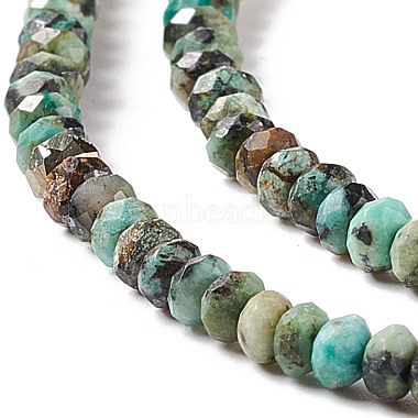 Brins de perles turquoises africaines naturelles (jaspe)(G-F717-02A)-4