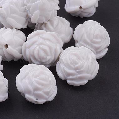 24mm White Flower Acrylic Beads