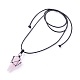 Натуральный розовый кварц подвески ожерелья(NJEW-E140-A06)-1