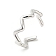 304 Stainless Steel Wave Open Cuff Ring for Women(RJEW-I085-13P-02)-1
