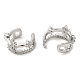 Rack Plating Brass Micro Pave Cubic Zirconia Star Cuff Earrings(EJEW-E290-11P)-2