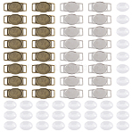 DIY Dome Connector Charms Kits, Including Alloy Links Connector Settings and Glass Cabochons, Mixed Color, Tray: 25x18mm, 21x42.5x2.5mm, Hole: 11x4mm, 2 colors, 16pcs/color, 32pcs(DIY-CA0009-76)