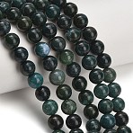 Natural Moss Agate Beads Strands, Smooth Round, 8~8.5mm, Hole: 1mm, about 47pcs/strand, 14.76~14.96''(37.5~38cm)(GG-CBA7BB7-A02-8mm)