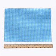Polka Dot Pattern  Printed A4 Polyester Fabric Sheets, Self-adhesive Fabric, for Garment Accessories, Deep Sky Blue, 30x21.5x0.03cm(DIY-WH0158-63A-06)