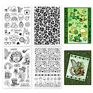 4 Sheets 4 Styles PVC Plastic Stamps, for DIY Scrapbooking, Photo Album Decorative, Cards Making, Stamp Sheets, Saint Patrick's Day Themed Pattern, 160x110x3mm, 1 sheet/style(DIY-GL0004-08B)