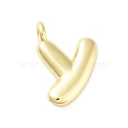 Rack Plating Brass Pendants, Cadmium Free & Lead Free, Long-Lasting Plated, Real 18K Gold Plated, Letter Y, 17x12x4.5mm, hole: 2.5mm(KK-C050-01G-Y)