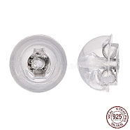 925 Sterling Silver Ear Nuts, with 925 Stamp, Silver, 5.5x4mm, Hole: 0.8mm(STER-K167-036S)