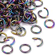 304 Stainless Steel Open Jump Rings, Rainbow Color, 20 Gauge, 6x0.8mm, Inner Diameter: 4.4mm(STAS-CJC0001-26D)
