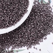 MIYUKI Delica Beads, Cylinder, Japanese Seed Beads, 11/0, (DB0454) Galvanized Smoky Amethyst, 1.3x1.6mm, Hole: 0.8mm, about 20000pcs/bag, 100g/bag(SEED-J020-DB0454)