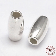 Oval 925 Sterling Silver Beads, Silver, 6x3mm, Hole: 1.5mm(X-STER-F012-19A)
