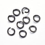 304 Stainless Steel Open Jump Rings, Electrophoresis Black, 18 Gauge, 7x1mm, Inner Diameter: 5mm(X-STAS-H467-03B-7MM)