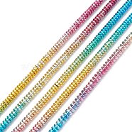 Rainbow Color Electroplate Non-magnetic Synthetic Hematite Beads Strands, Rondelle, Multi-color Plated, 4.5x2mm, Hole: 1mm, about 196pcs/strand, 14.96~15.74 inch(38cm)(G-L489-G02)