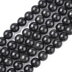 Natural Obsidian Beads Strands, Round, Grade AA, Black And Colorful, 14mm, Hole: 1mm, about 28pcs/strand, 15.7 inch(X-G-G099-14mm-24)