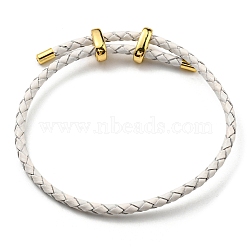 Leather Braided Cord Bracelets, Adjustable Bracelet, WhiteSmoke, Inner Diameter: 5/8~2-7/8 inch(1.5~7.3cm)(BJEW-G675-06G-06)