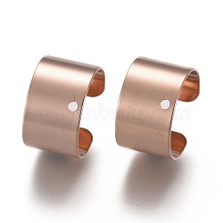 304 Stainless Steel Ear Cuff Findings, with Hole, Rose Gold, 10x9x6mm, Hole: 0.9mm(STAS-P249-18RG)