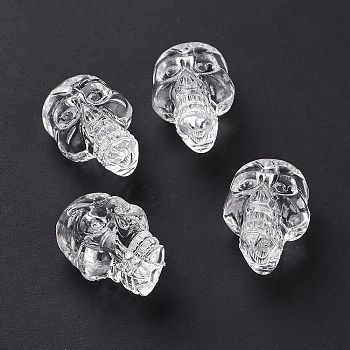 Transparent Acrylic Beads, Skull, Clear, 23x17x15mm, Hole: 3.8mm, 155pcs/500g