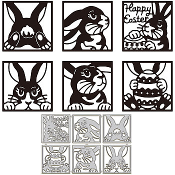 Easter Carbon Steel Cutting Dies Stencils, for DIY Scrapbooking, Photo Album, Decorative Embossing Paper Card, Stainless Steel Color, Rabbit, 117x177x0.8mm