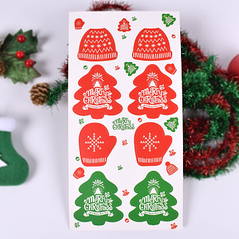 Christmas Hang Tags Sheet, Christmas Hanging Gift Labels, for Christmas Party Baking Gifts, Mixed Shapes, Red, 23.5x12cm, 8pcs/sheet