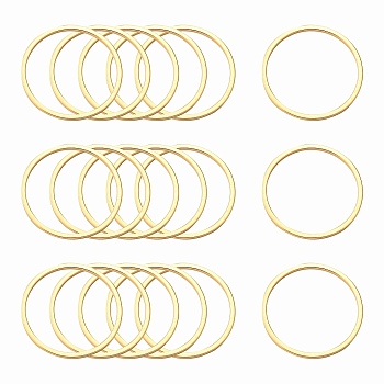 Ion Plating(IP) 304 Stainless Steel Linking Ring, Nickel Free, Ring, Golden, 16x0.8mm