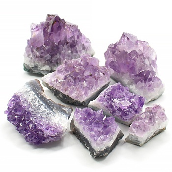 Natural Drusy Amethyst Mineral Specimen Display Decorations, Raw Amethyst Cluster, Nuggets, 31~33mm