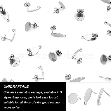 unicraftale 60pcs 3 style 304 résultats de boucles d'oreilles en acier inoxydable(STAS-UN0031-06)-5