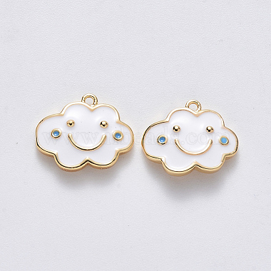 Real 18K Gold Plated Cloud Brass+Enamel Charms
