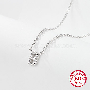 Clear Letter B Cubic Zirconia Necklaces