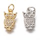 Brass Micro Pave Clear Cubic Zirconia Charms(ZIRC-C020-45)-1