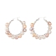 Boucles d'oreilles créoles perlées enveloppées de fil de perles naturelles pour femmes(EJEW-JE04759-02)-1