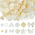 Diy Jewerly Making Kits, Opaque Acrylic Beads and Pendants, Mixed Shape, White, 5.5~22x5.5~27x3~9mm, Hole: 1~1.8mm, about 20g/set, 20~25pcs/set(MACR-CJC0004-20H)