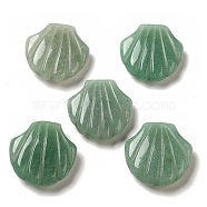 Natural Green Aventurine Carved Healing Shell Figurines, Reiki Energy Stone Display Decorations, 30~30.5x30x8~8.5mm(G-K353-03F)