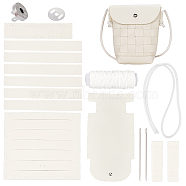 DIY Knitting PU Leather Women's Crossbody Bag Kits, including Bag Fabric, Cotton Cords, Sewing Needles, Magnetic Clasps, Antique White(DIY-WH0297-18A)