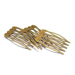 Iron Hair Comb Findings, Antique Bronze, 25x39x1mm(MAK-Q005-27)