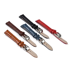 Leather Watch Bands, with 201 Stainless Steel Buckles, Adjustable Watch Bands, Mixed Color, 8.4~11.4x1.2~1.3x0.4~0.5cm, 2pcs/set(FIND-Z060-01A)