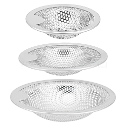 3Pcs 3 Style 304 Stainless Steel Sink Strainer, Mesh Drain Strainer, Half Round, Stainless Steel Color, 52~101x12~21mm, Inner Diameter: 34~73mm(TOOL-UN0001-15)