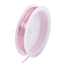 Copper Wire, Round, for Jewelry Making, Pink, 20 Gauge, 0.8mm, about 26.25 Feet(8m)/Roll(CWIR-TAC0002-01F-PI)