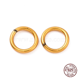 925 Sterling Silver Open Jump Rings, Antique Golden, 5x0.7mm, Inner Diameter: 3.6mm, about 180Pcs/10g(STER-D036-25AG-02)