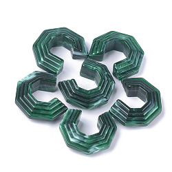 Acrylic Beads, Imitation Gemstone Style, No Hole/Undrilled, Dark Green, 39.5x33.5x14mm, about 70pcs/500g(OACR-T008-08E)