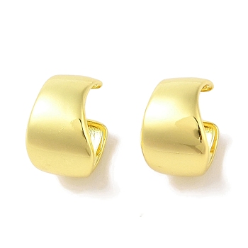 Brass Cuff Earrings for Women, Real 18K Gold Plated, 12x8.5mm