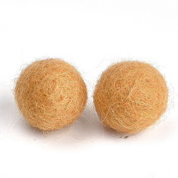 DIY Doll Craft Wool Felt Ball, Craft Decoration, Orange, 18~23mm