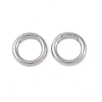 304 Stainless Steel Spring Rings Clasp, Stainless Steel Color, 18x3mm