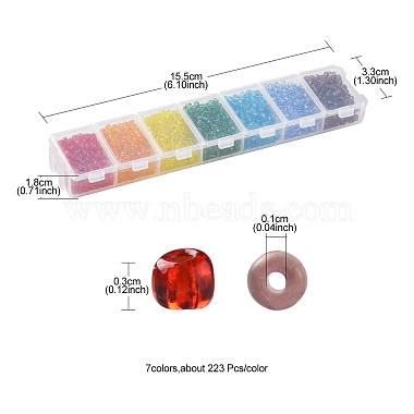 1561Pcs 7 Colors 8/0 Transparent Glass Seed Beads(SEED-FS0001-08)-5