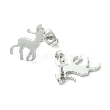 Cute Little Animal Theme 304 Stainless Steel Stud Earrings(EJEW-B041-03F-P)-2
