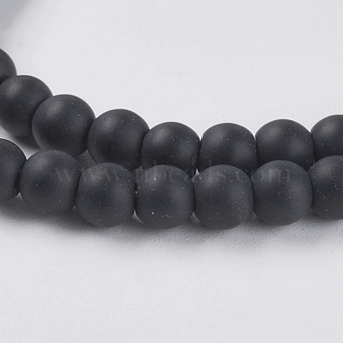Synthetic Black Stone Beads Strands(G-G508-6)-3