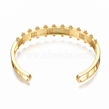 Brass Micro Pave Clear Cubic Zirconia Cuff Bangles(BJEW-N302-006F-NF)-2